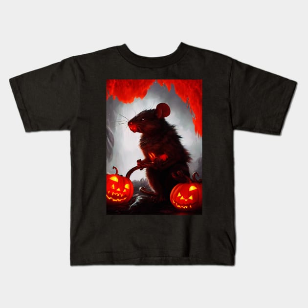 Rattus lives on Halloween Kids T-Shirt by silentrob668